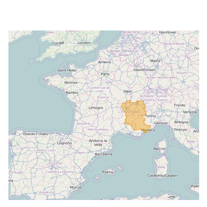 CARTE FRANCE ORTHO ZONES ALPES RMAP - Baroud