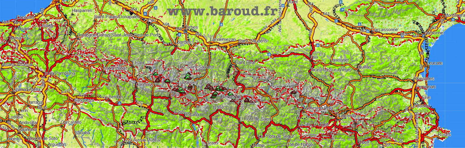 TOPO MAP GARMIN PYRÉNÉES