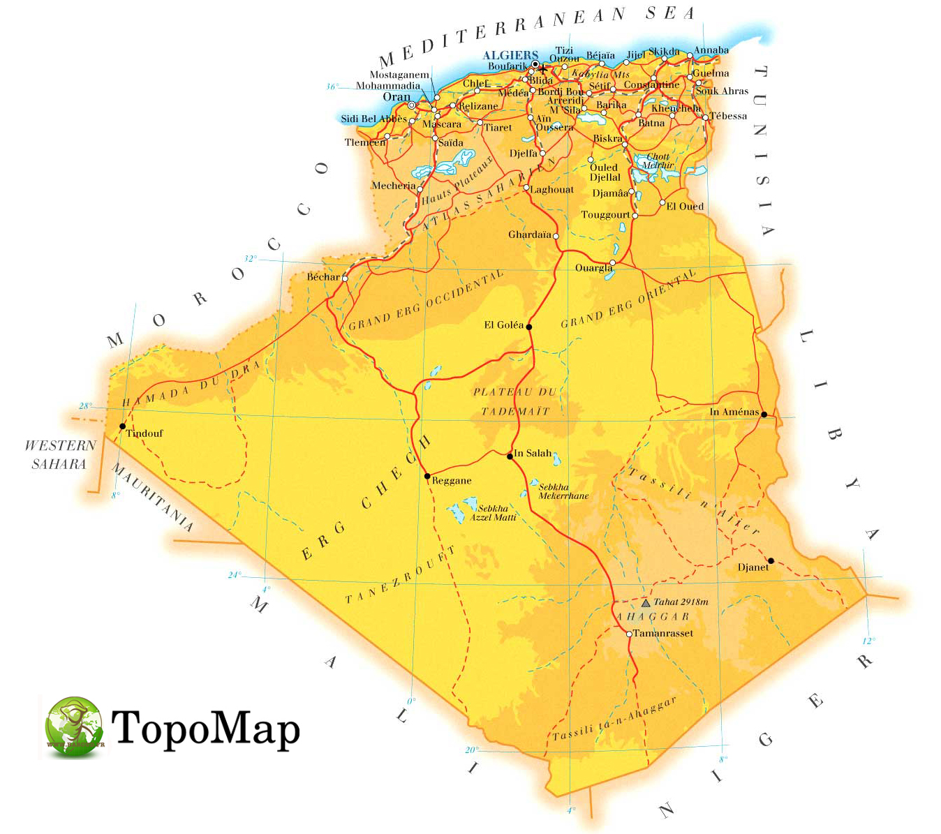 CARTE TOPO MAP GARMIN ALGERIE