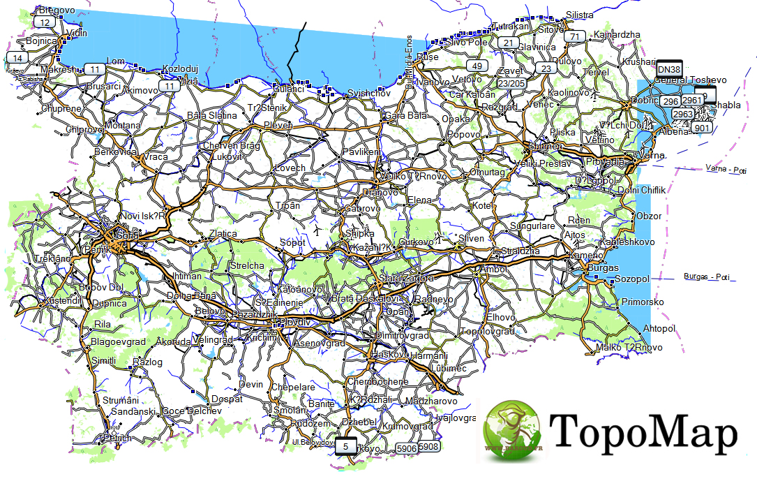 CARTE TOPO MAP GARMIN BULGARIE