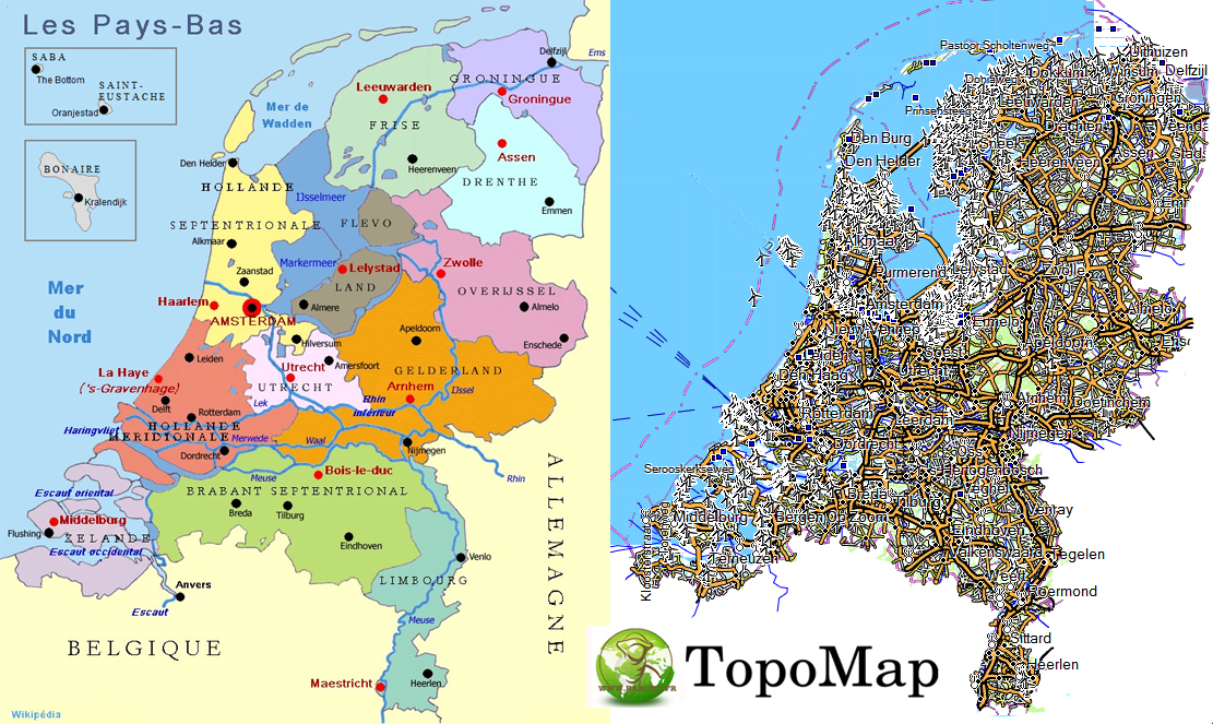 CARTE TOPO MAP GARMIN HOLLANDE_PAYS BAS