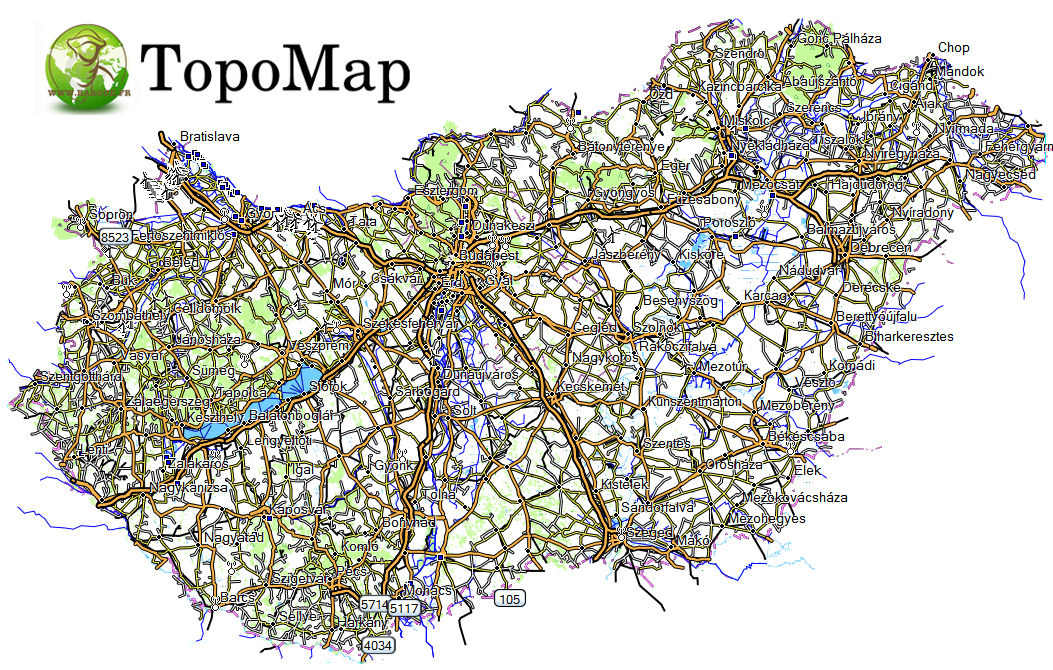 CARTE TOPO MAP GARMIN HONGRIE