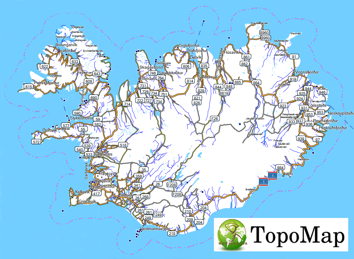 CARTE TOPO MAP GARMIN ISLANDE