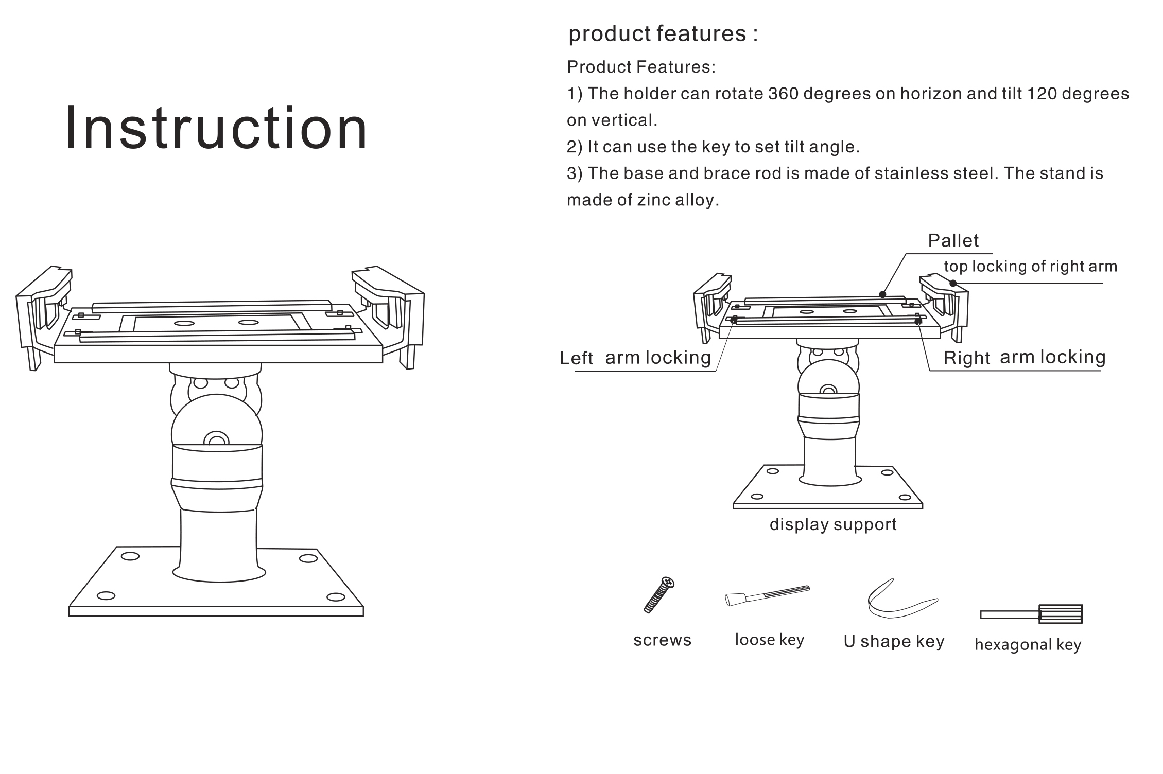 SUPPORT ROBUSTE METAL TABLETTES