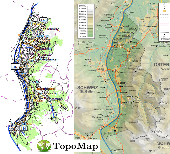 CARTE TOPO MAP GARMIN LIECHTENSTEIN