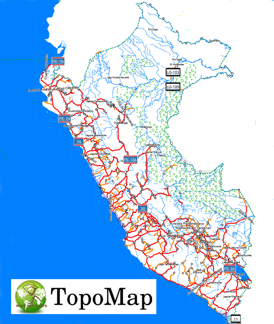 CARTE TOPO MAP GARMIN PÉROU