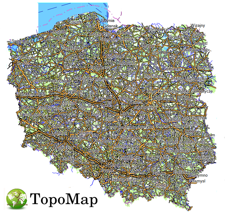 CARTE TOPO MAP GARMIN POLOGNE