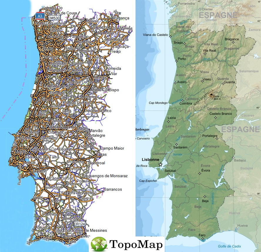 CARTE TOPO MAP GARMIN PORTUGAL