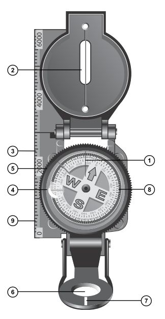 Peilkompass marche compas BOUSSOLE OUTDOOR pliante-compas boussole avec pointeur