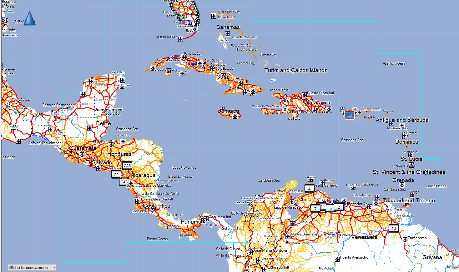 CARTE TOPO MAP CARAIBES