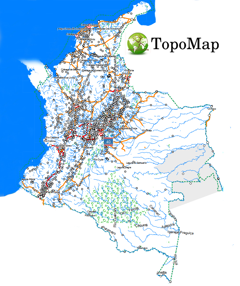 CARTE TOPO MAP GARMIN COLOMBIE