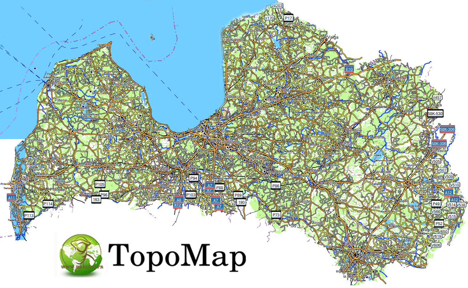 CARTE TOPO MAP GARMIN LATIVIA