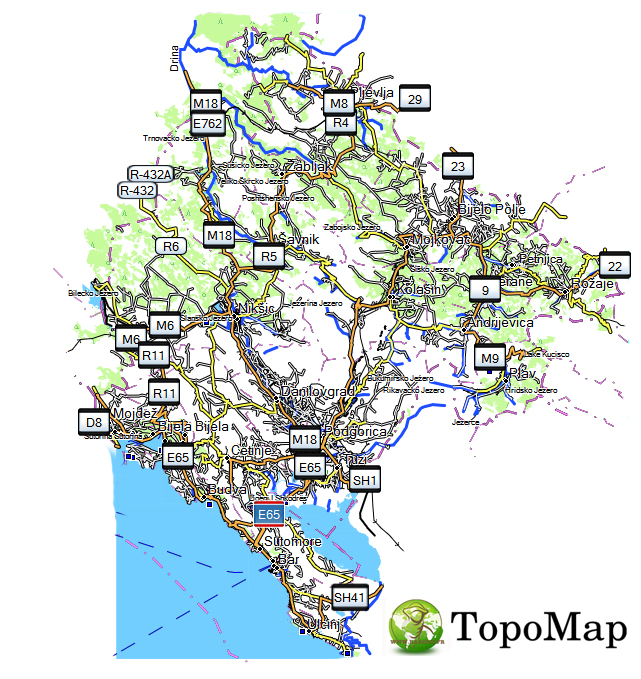 CARTE TOPO MAP GARMIN MONTENEGRO